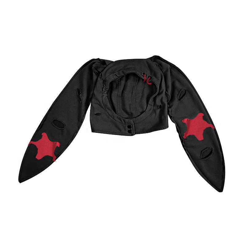 Gothic Star Patch Bunny Hood Scarf