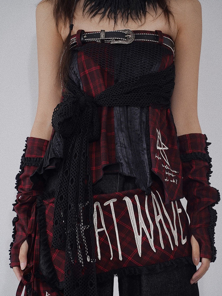 Gothic Layered Plaid Mini Skirt