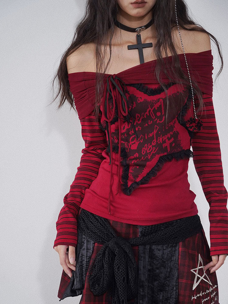 Gothic Asymmetric Graphic Panel Top