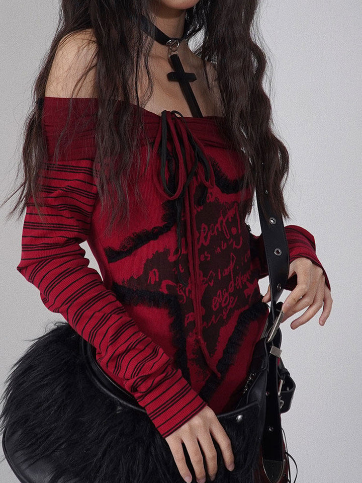 Gothic Asymmetric Graphic Panel Top