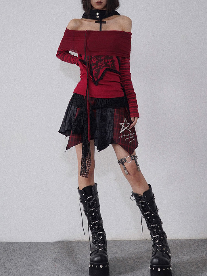 Gothic Asymmetric Graphic Panel Top