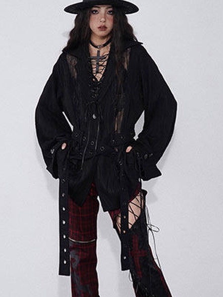 Ruched Lace Panel Shirt