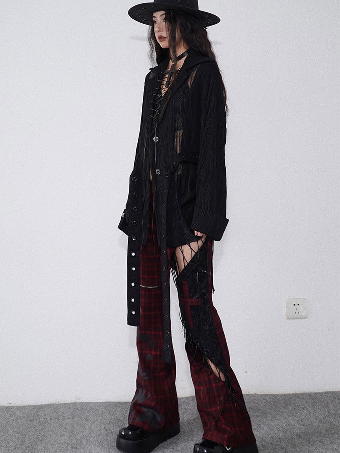 Ruched Lace Panel Shirt