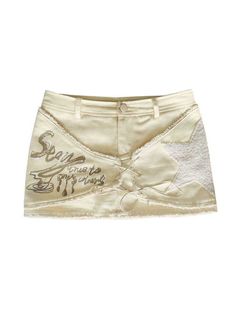 Y2K Asymmetric Lace-Up Mini Skort