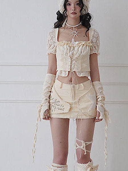 Y2K Asymmetric Lace-Up Mini Skort