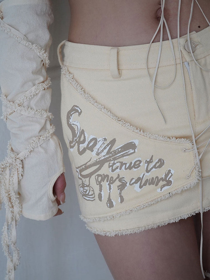 Y2K Asymmetric Lace-Up Mini Skort