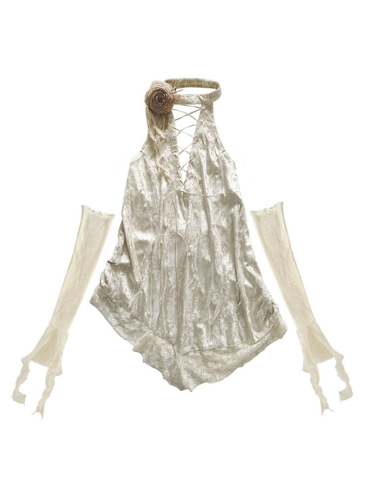 Coquette Lace-Up Halter Top