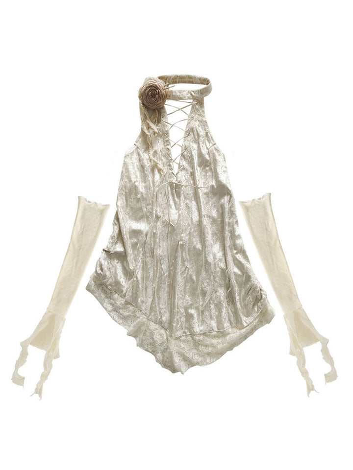 Coquette Lace-Up Halter Top