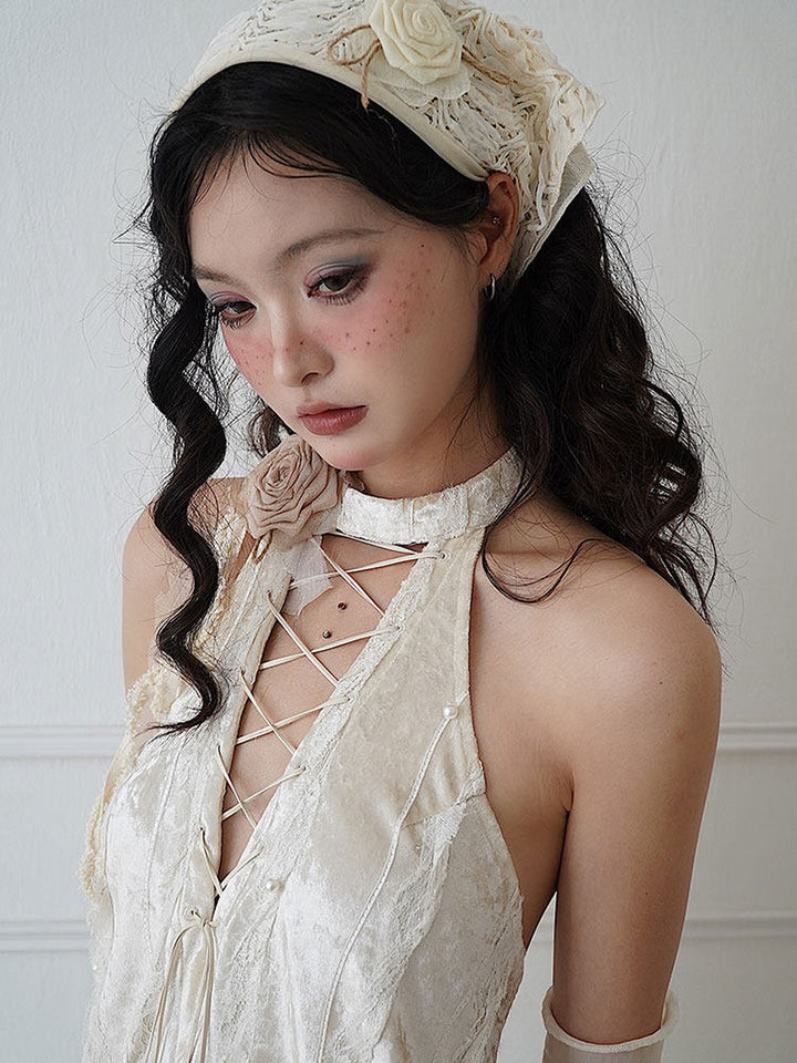 Coquette Lace-Up Halter Top