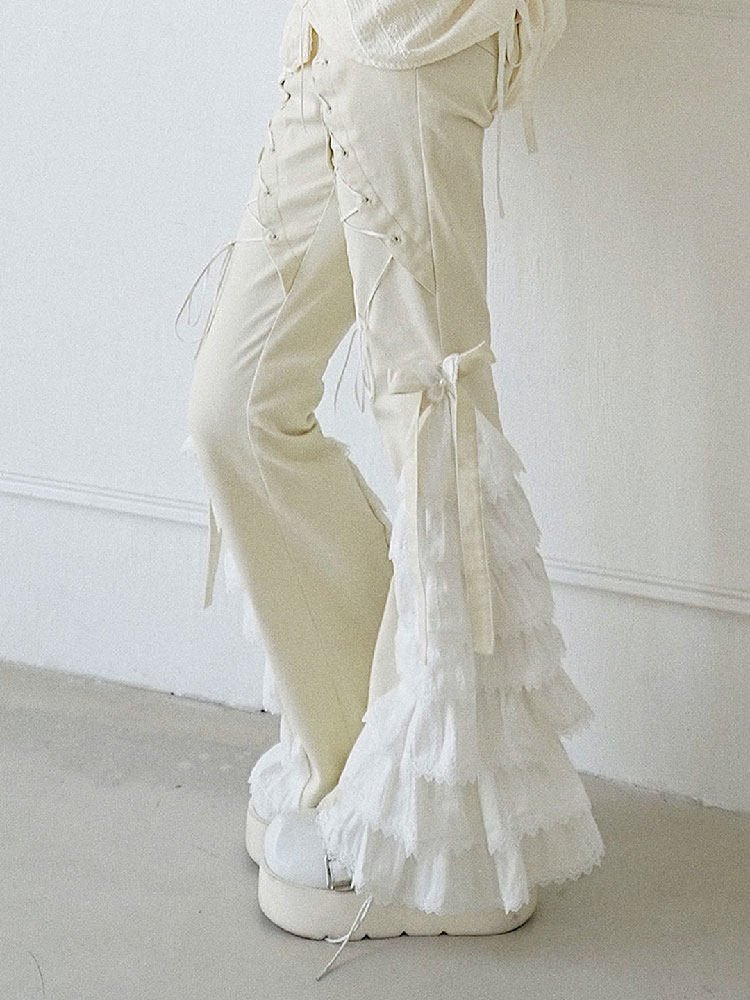 Coquette Lace Ruffle Flare Pants