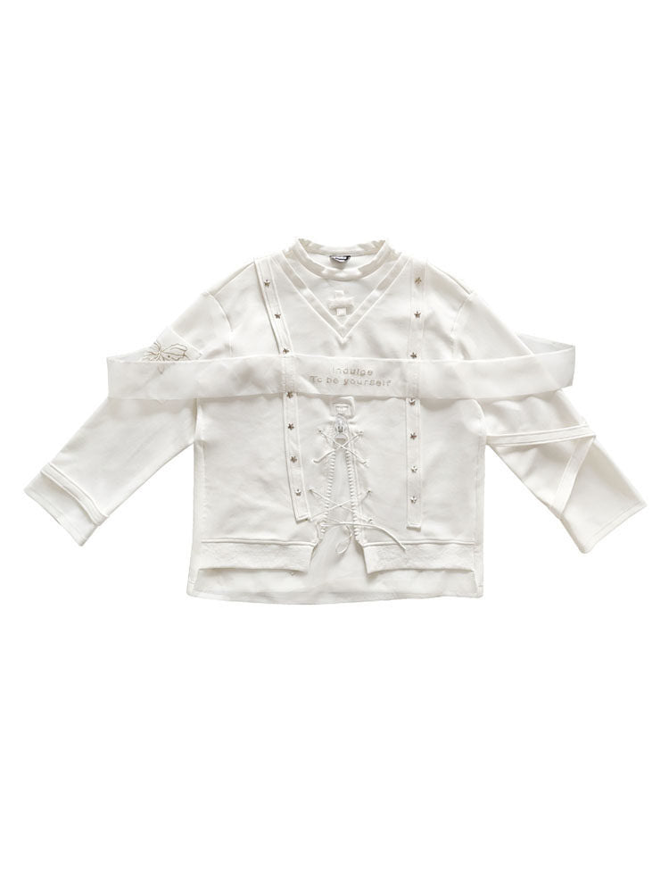 Y2K Cross Lace-Up Sweatshirt