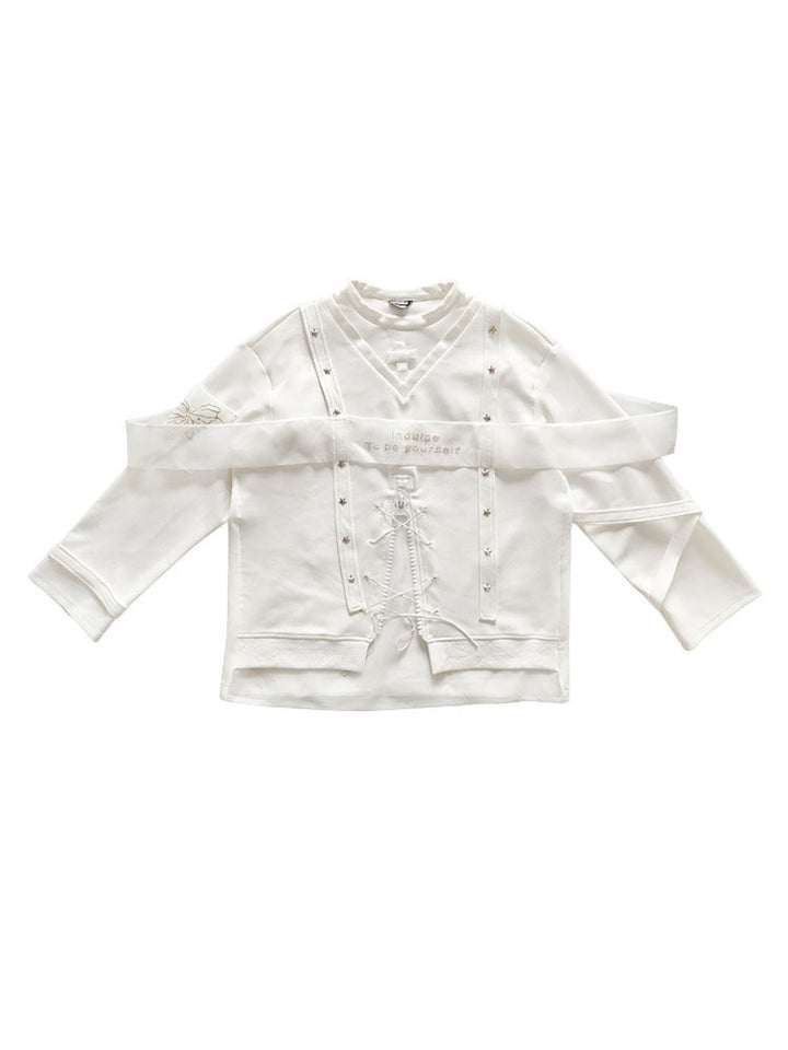 Y2K Cross Lace-Up Sweatshirt