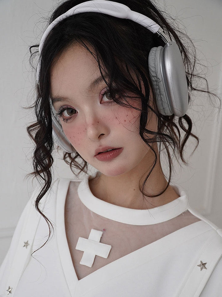 Y2K Cross Lace-Up Sweatshirt