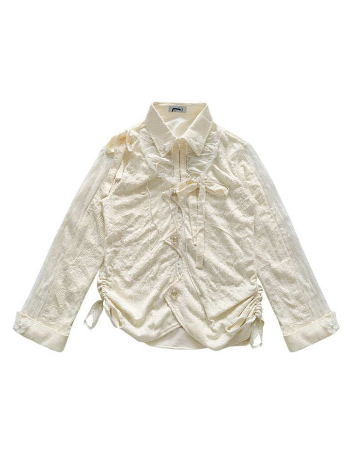 Fairycore Lace-Up Cutout Shirt