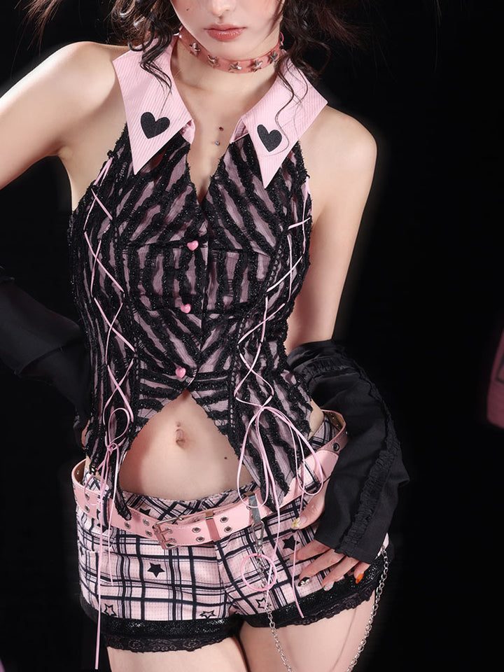 Y2K Star Plaid Micro Shorts