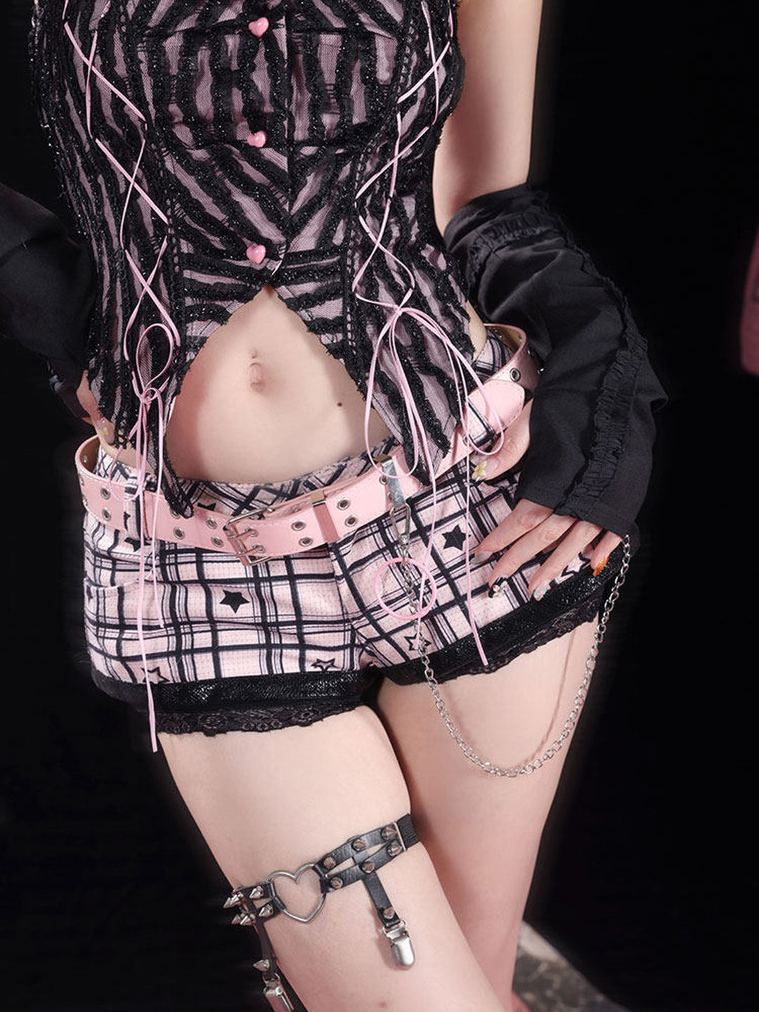Y2K Star Plaid Micro Shorts