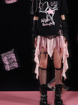 Y2K Washed Denim Handkerchief Skirt