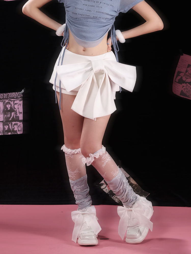 Coquette Oversized Bow Mini Skort