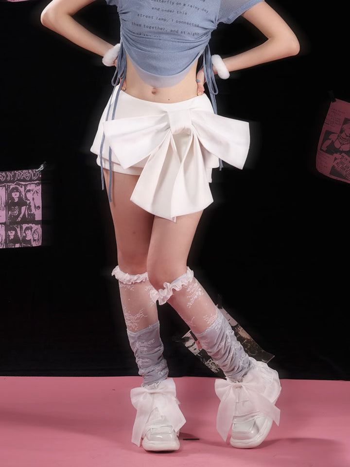 Coquette Oversized Bow Mini Skort