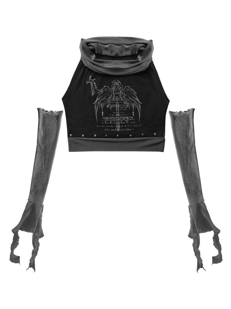 Gothic Angel Graphic Tank Top