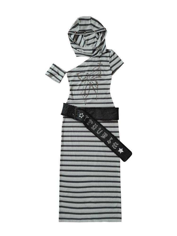 Punk Studded Butterfly Maxi Dress