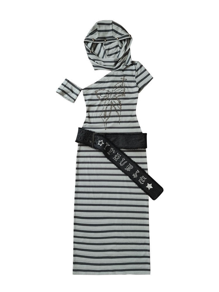 Punk Studded Butterfly Maxi Dress