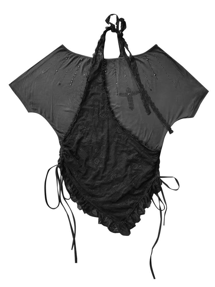 Gothic Lace Halter T-Shirt