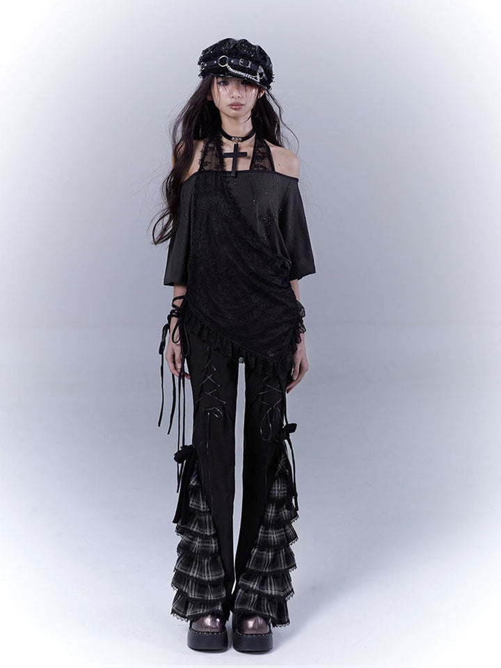 Gothic Lace Halter T-Shirt