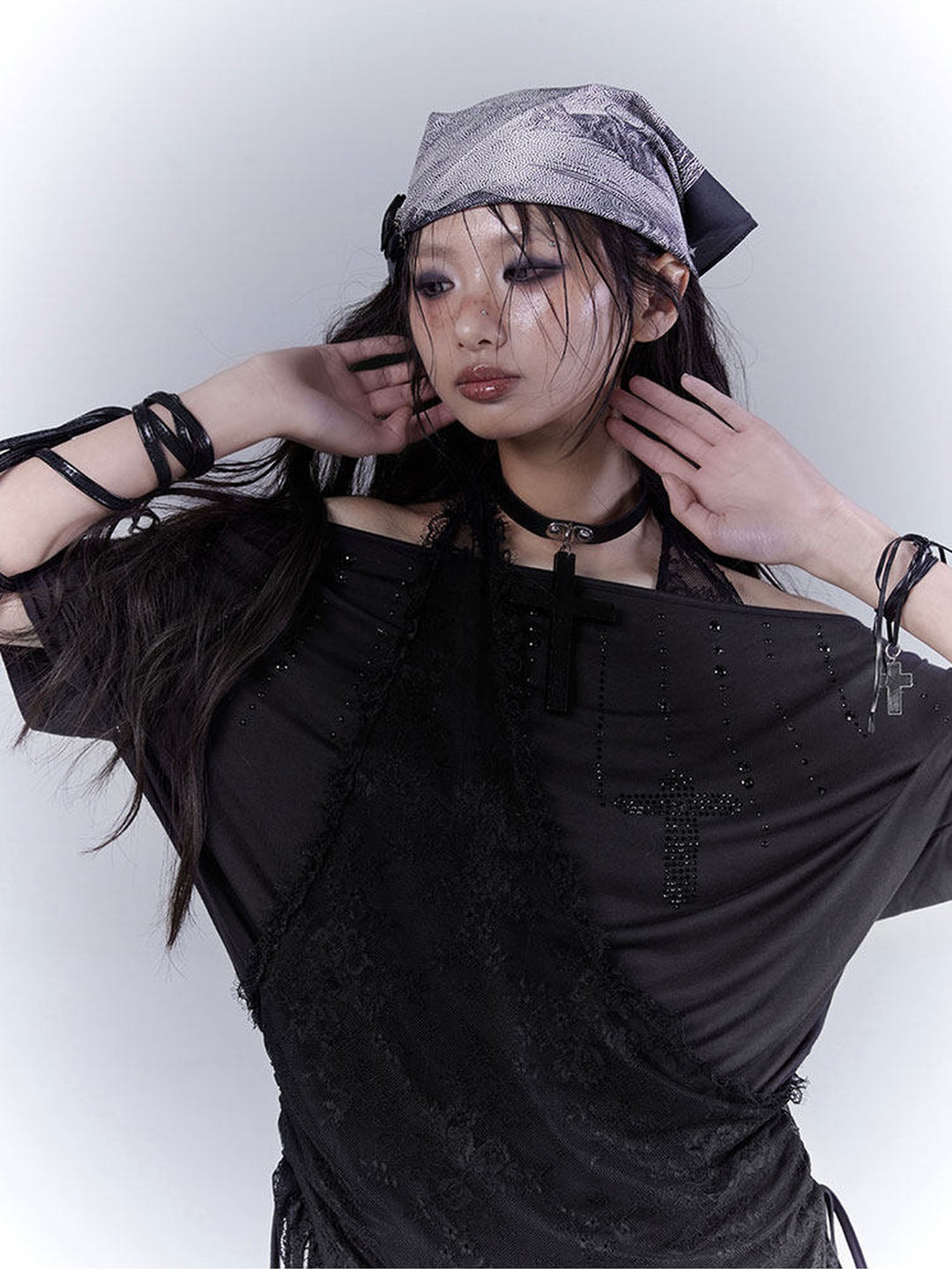 Gothic Lace Halter T-Shirt