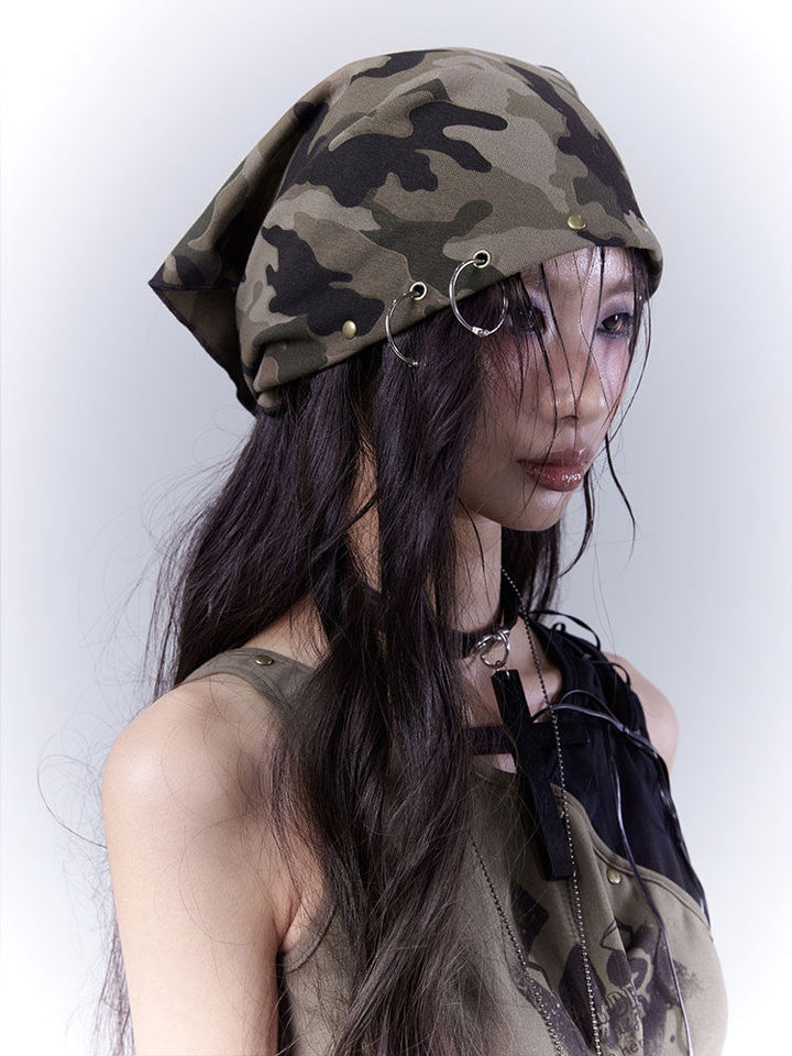 Grunge Studded Camo Bandana