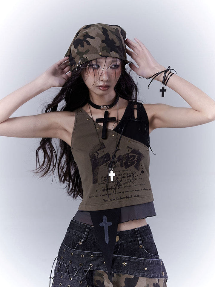 Grunge Studded Camo Bandana
