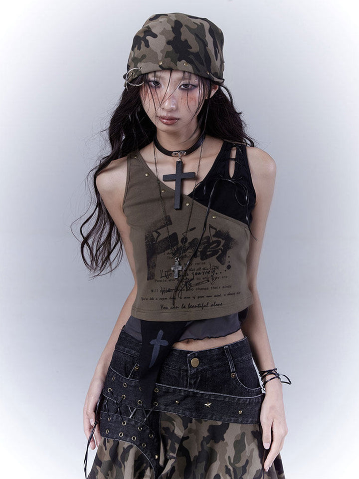 Grunge Studded Camo Bandana