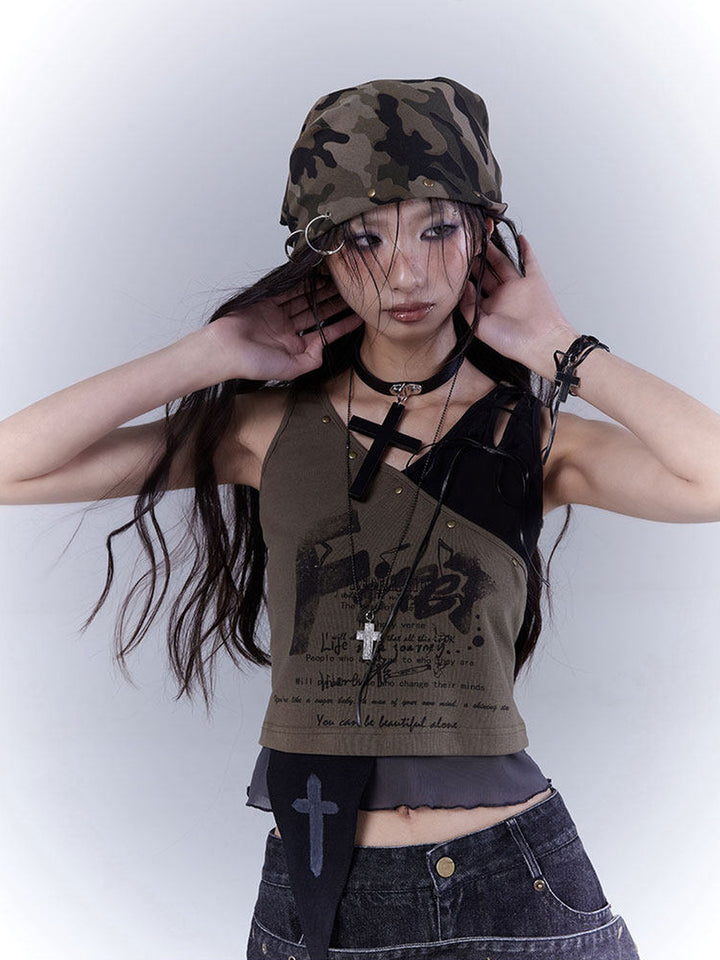 Grunge Studded Camo Bandana