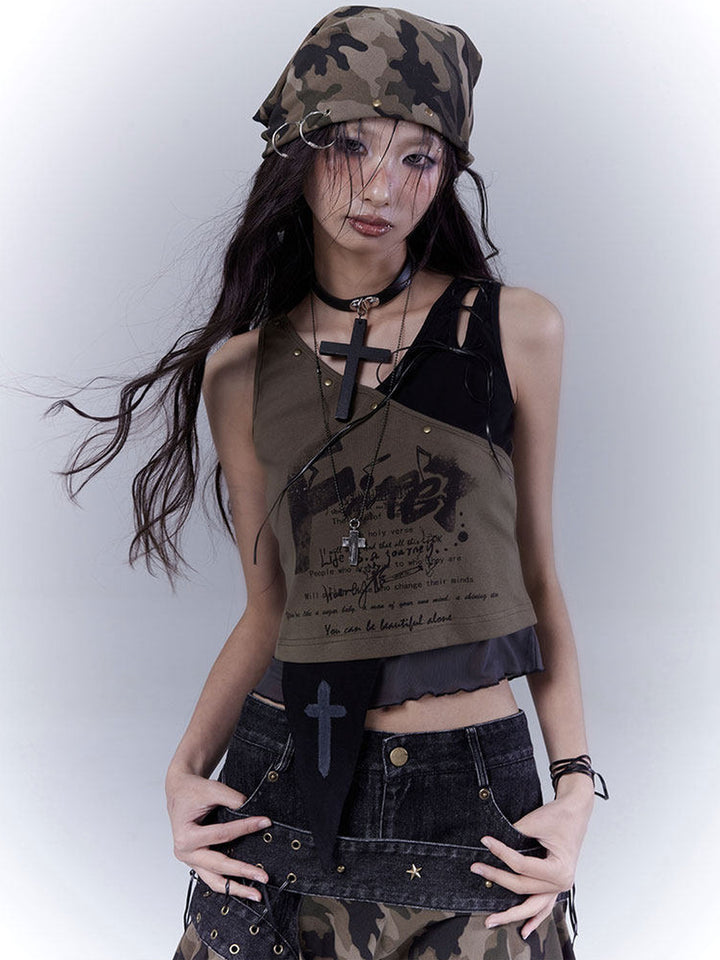 Grunge Studded Camo Bandana