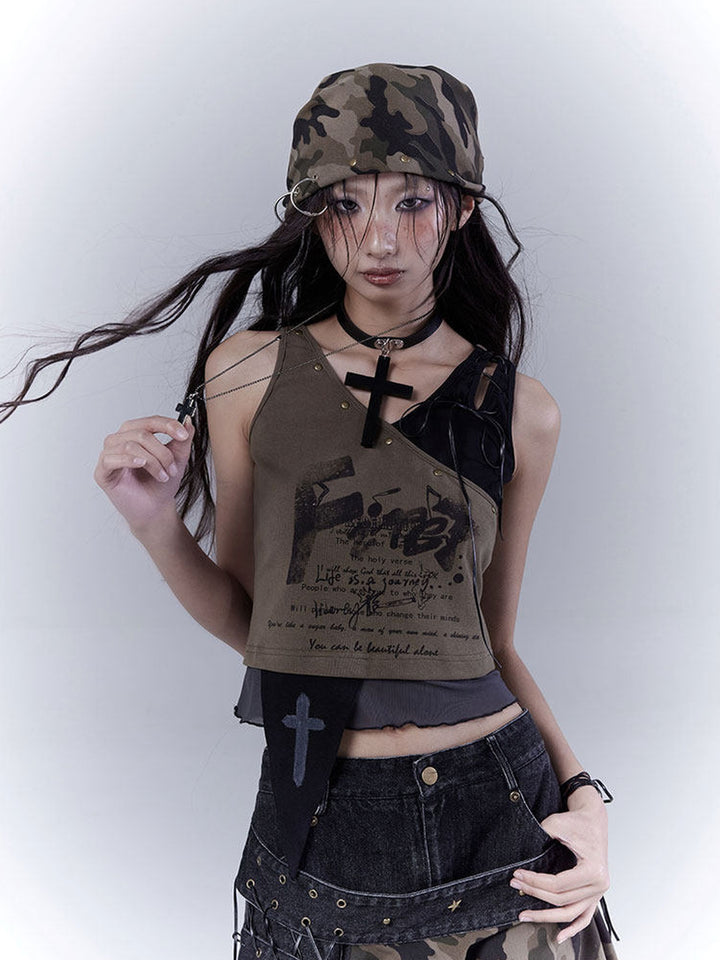 Grunge Studded Camo Bandana