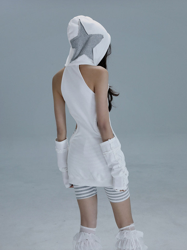 Y2K Cutout Hooded Dress