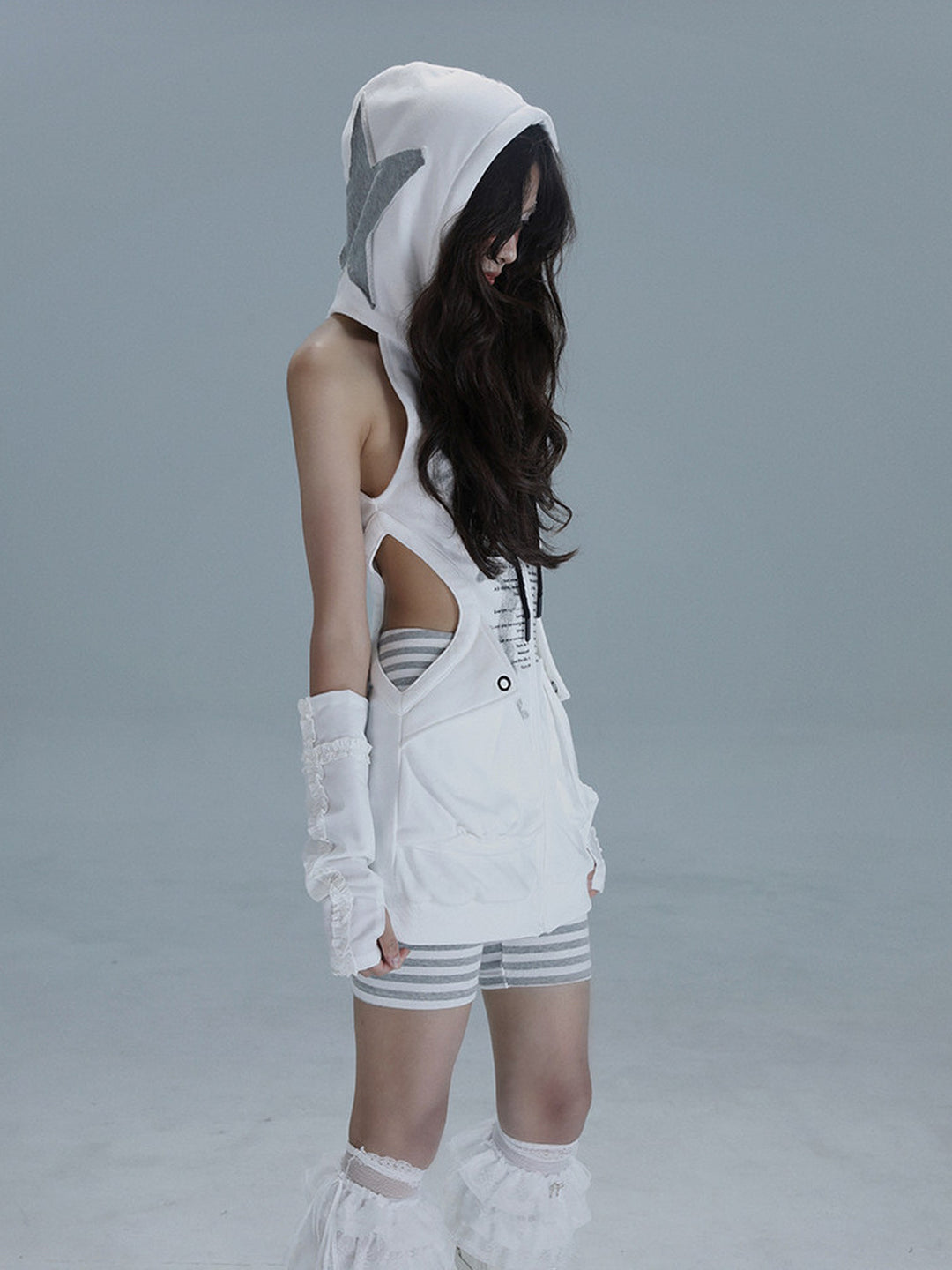 Y2K Cutout Hooded Dress