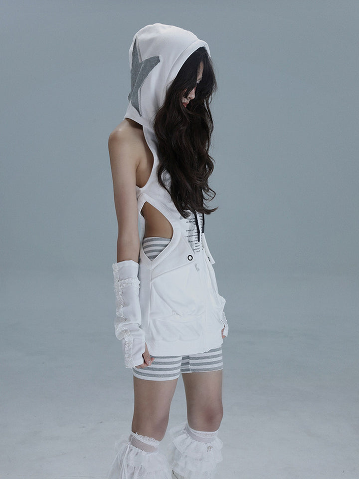 Y2K Cutout Hooded Dress