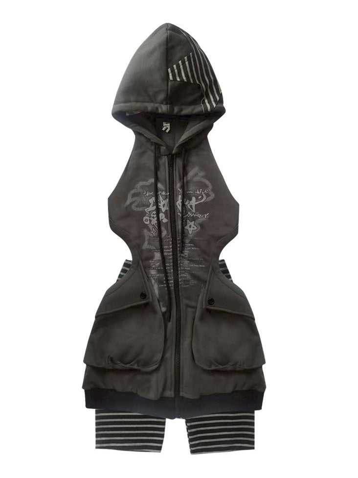 Y2K Cutout Hooded Dress