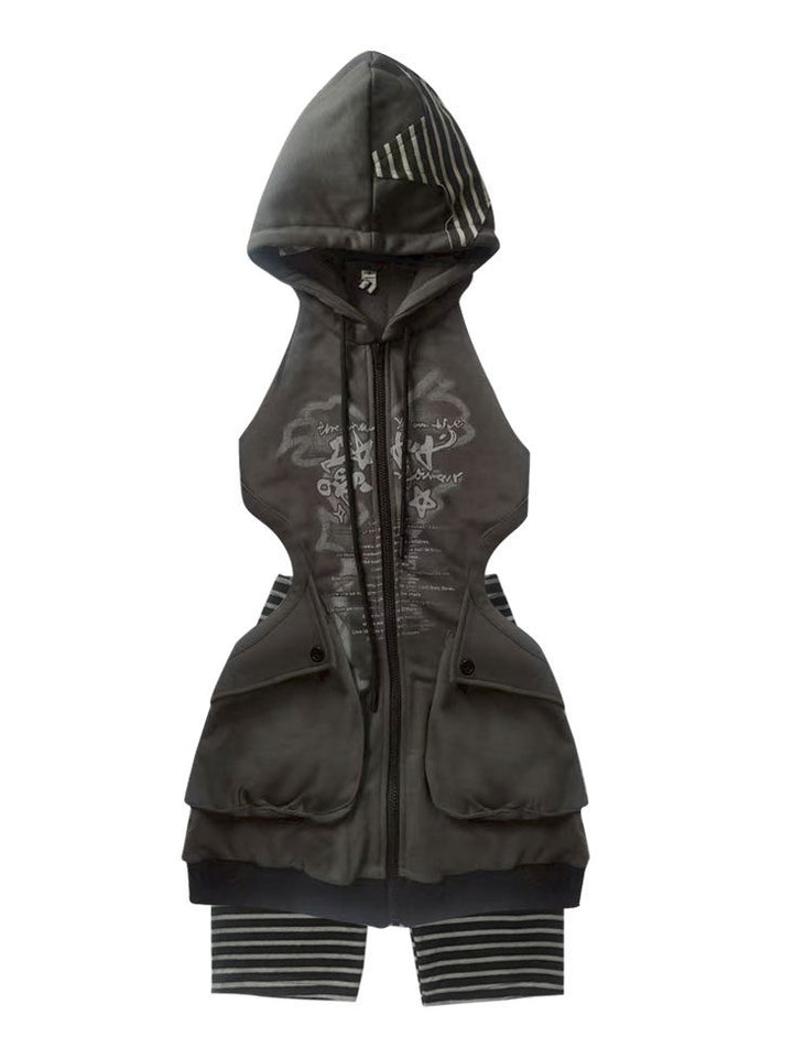 Y2K Cutout Hooded Dress