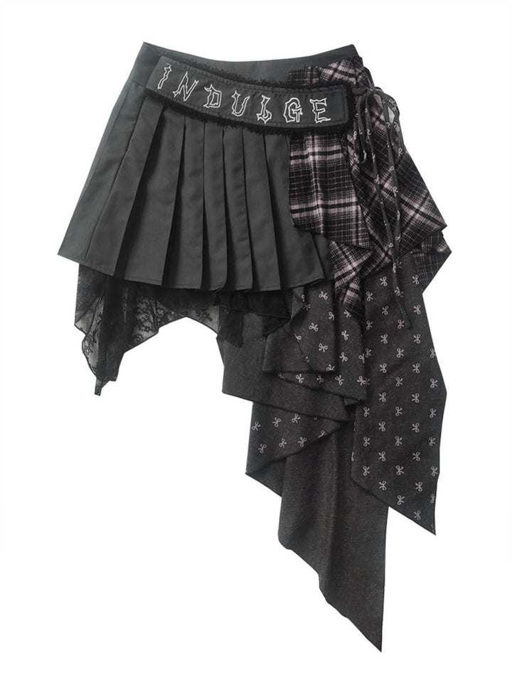 Gothic Asymmetric Plaid Skirt