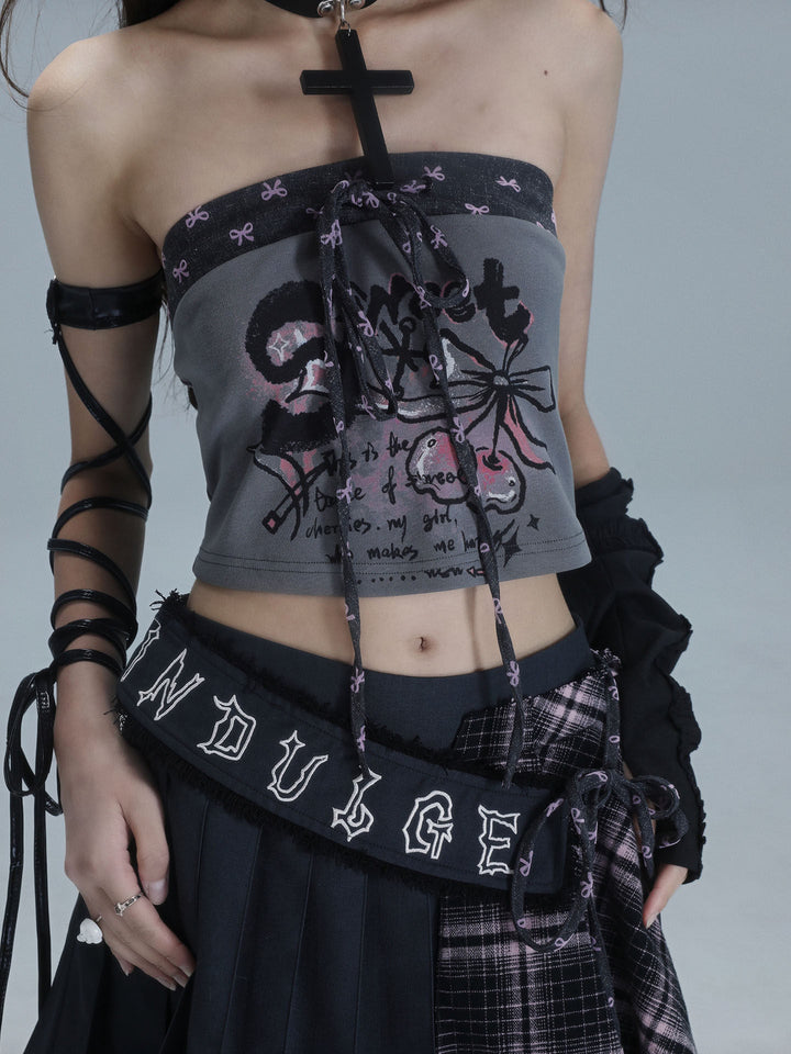 Y2K Cassette Graphic Tube Top
