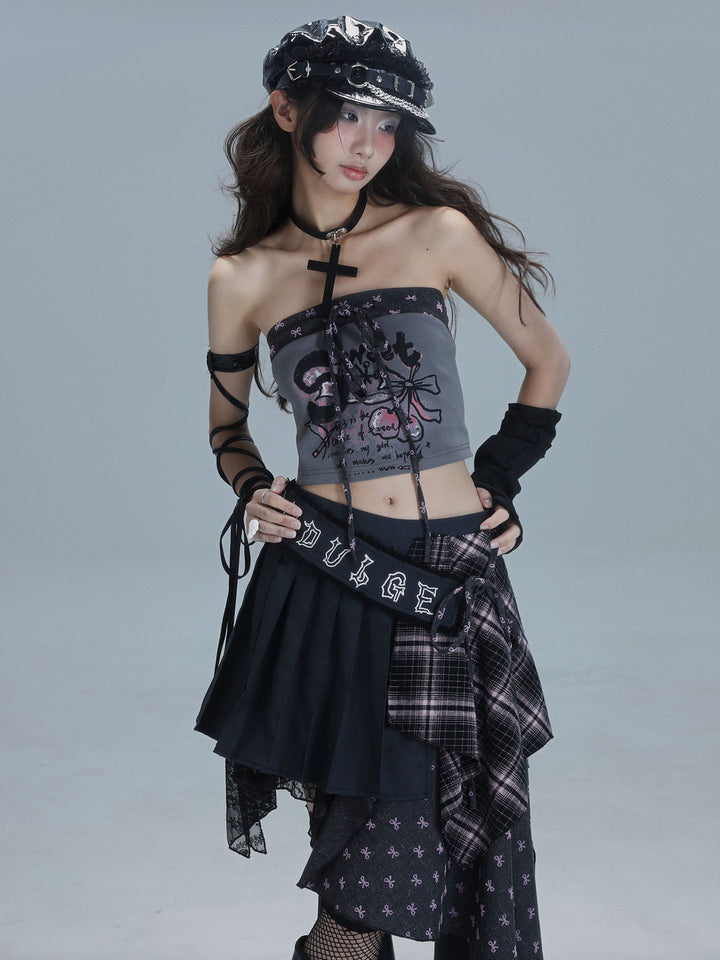 Y2K Cassette Graphic Tube Top