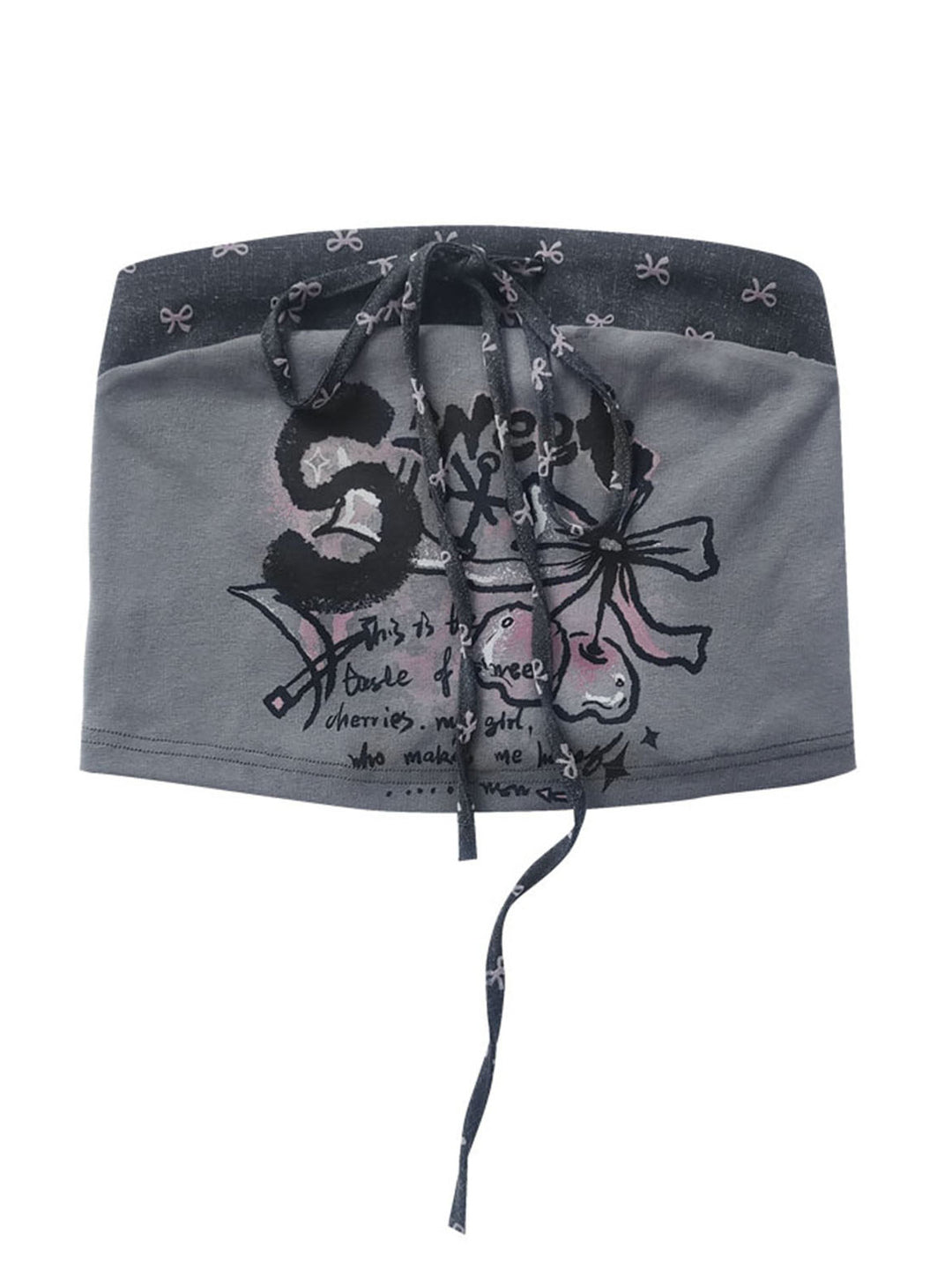 Y2K Cassette Graphic Tube Top