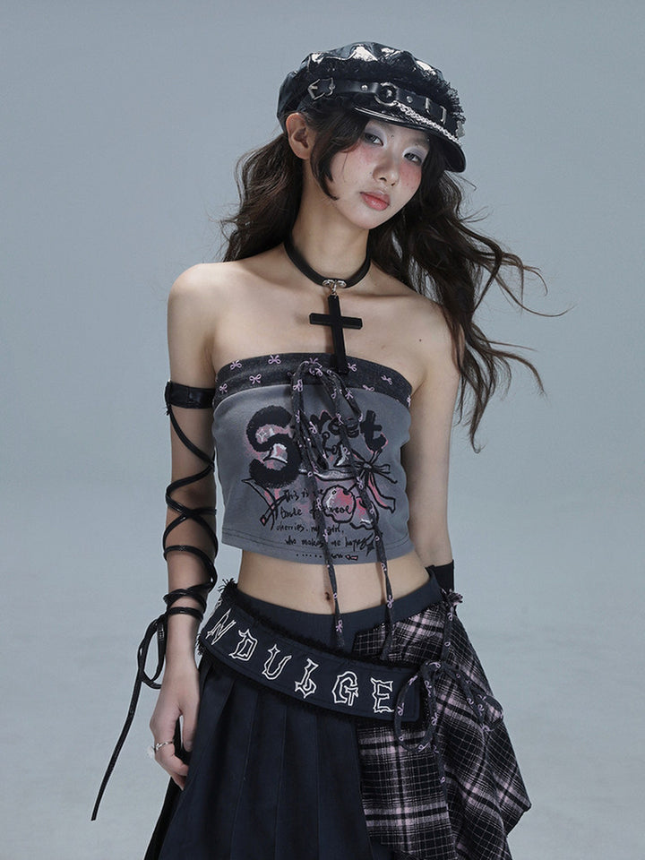 Y2K Cassette Graphic Tube Top