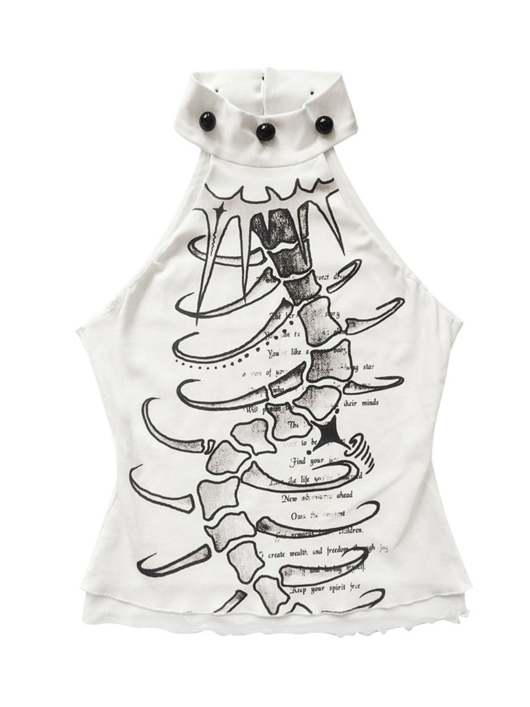 Gothic Spine Graphic Halter Tank Top