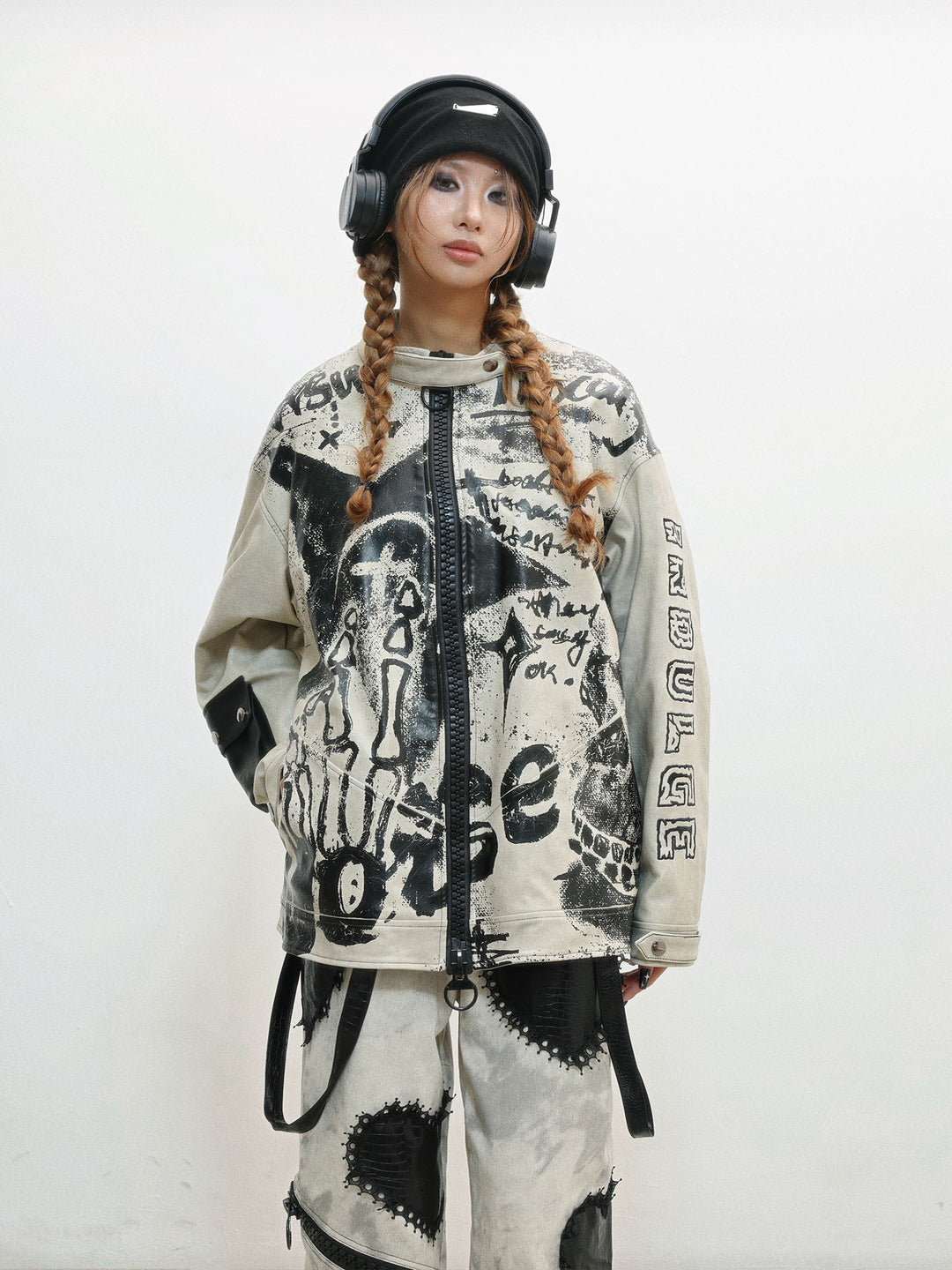 Punk Graffiti Moto Jacket