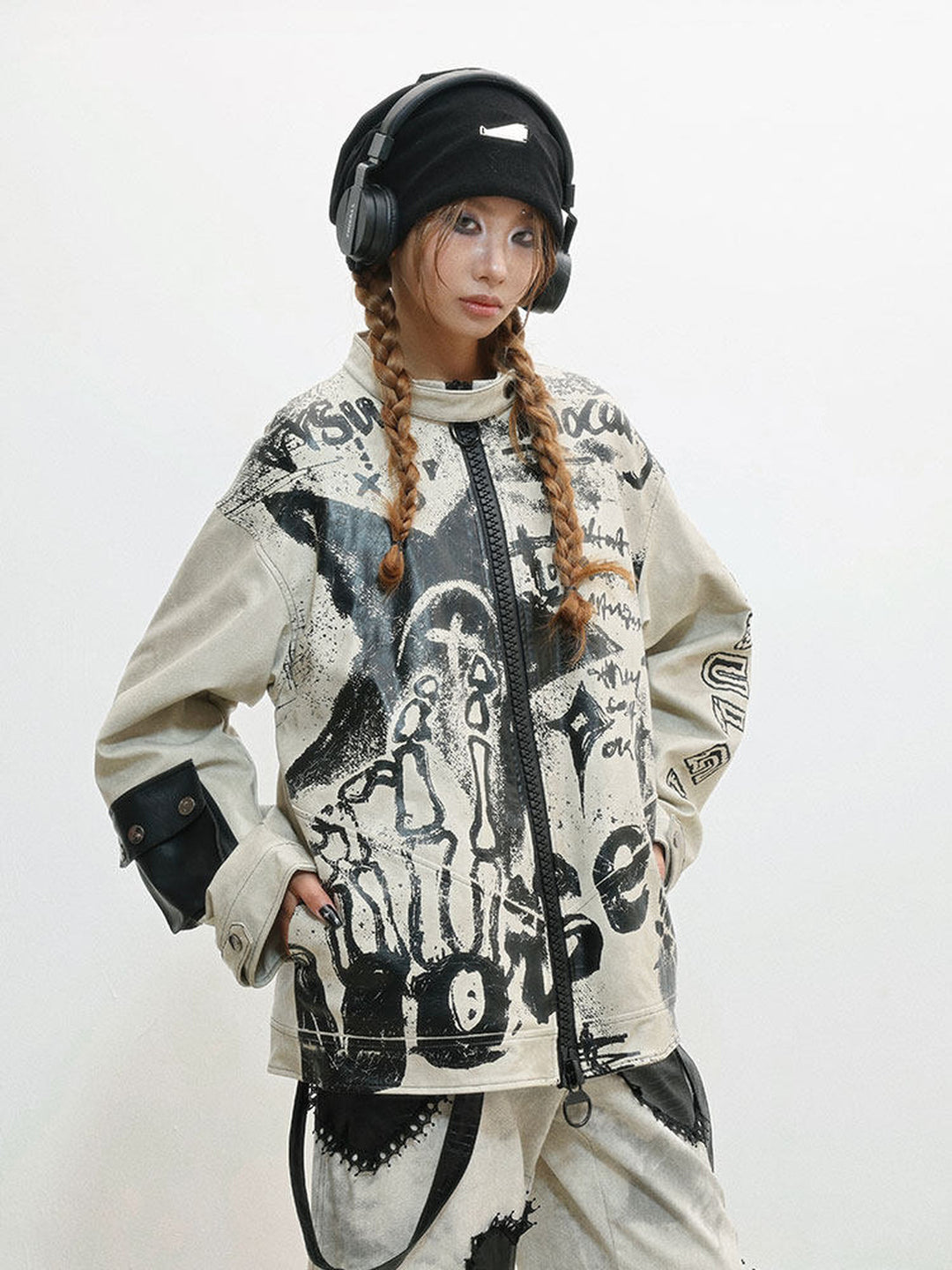 Punk Graffiti Moto Jacket