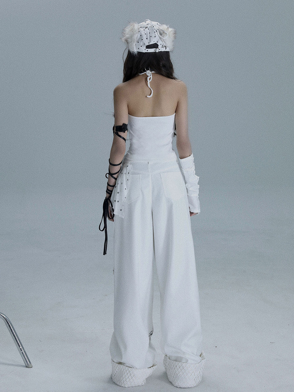 Y2K Star Ruffle Wide Leg Pants