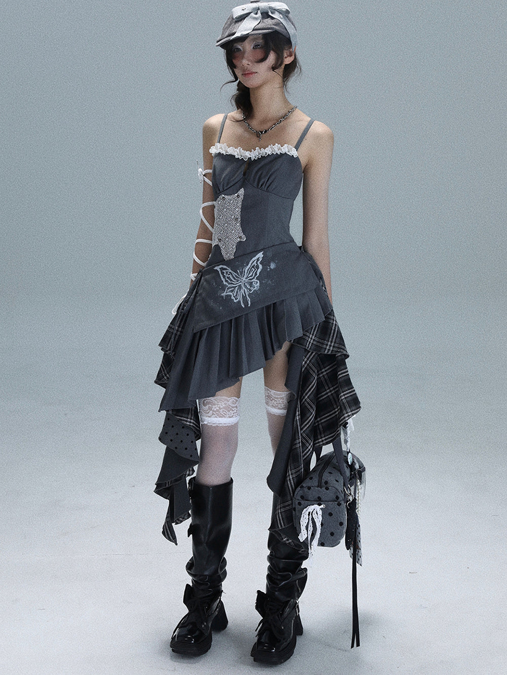 Y2K Butterfly Patchwork Dress